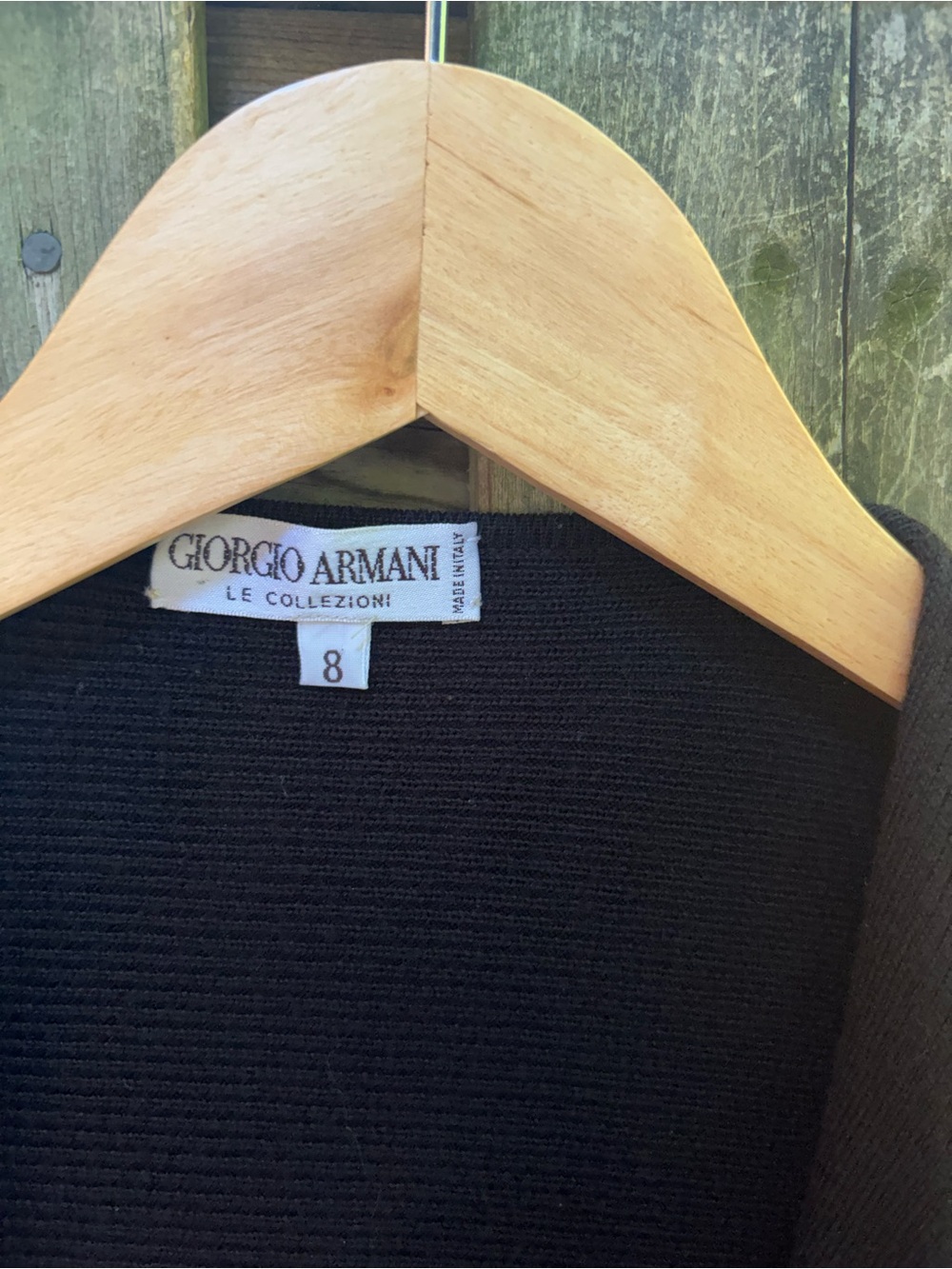 Giorgio Armani Black Smooth Lined Interior Long Open Cardigan